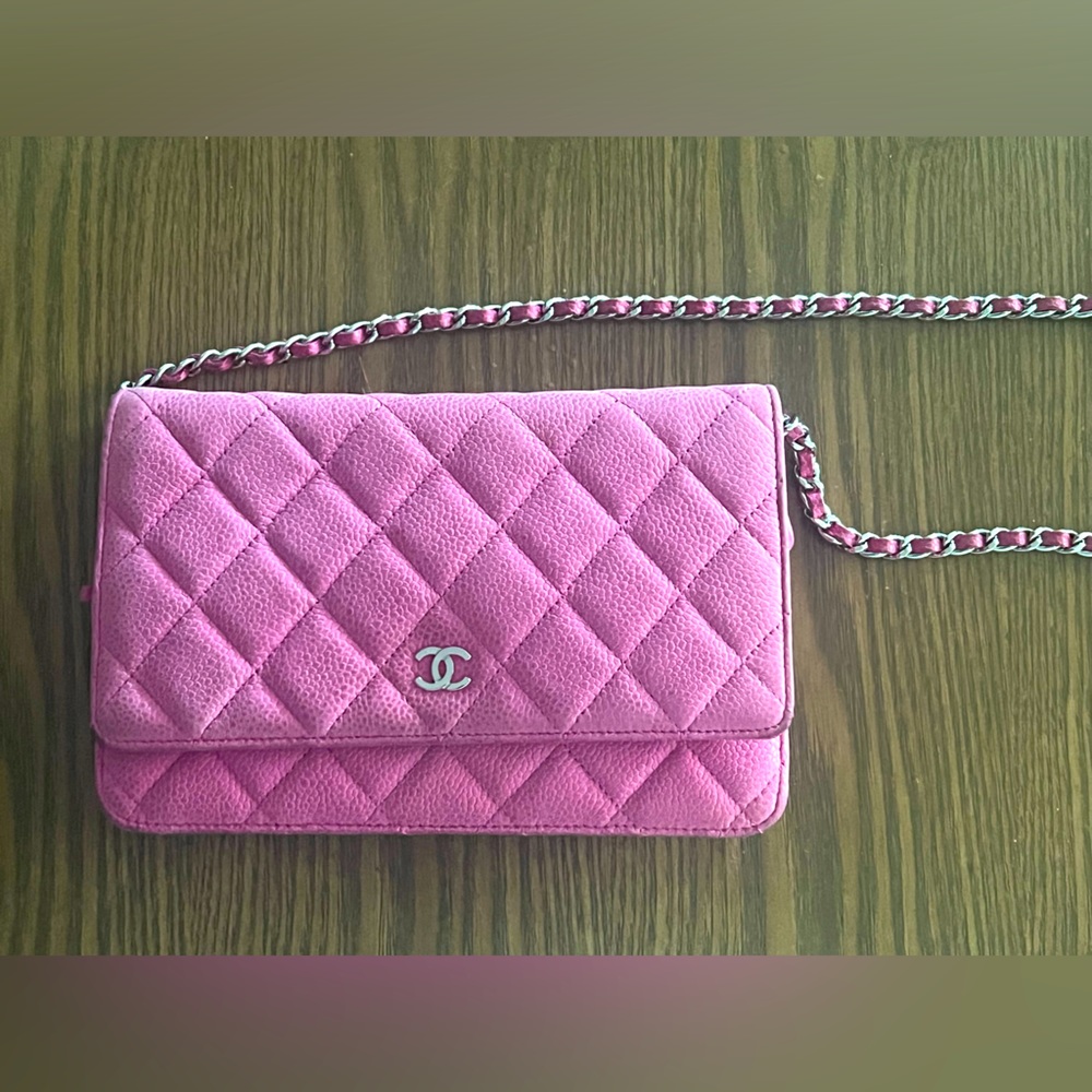 CHANEL Barbie Pink Wallet on Chain Authentic